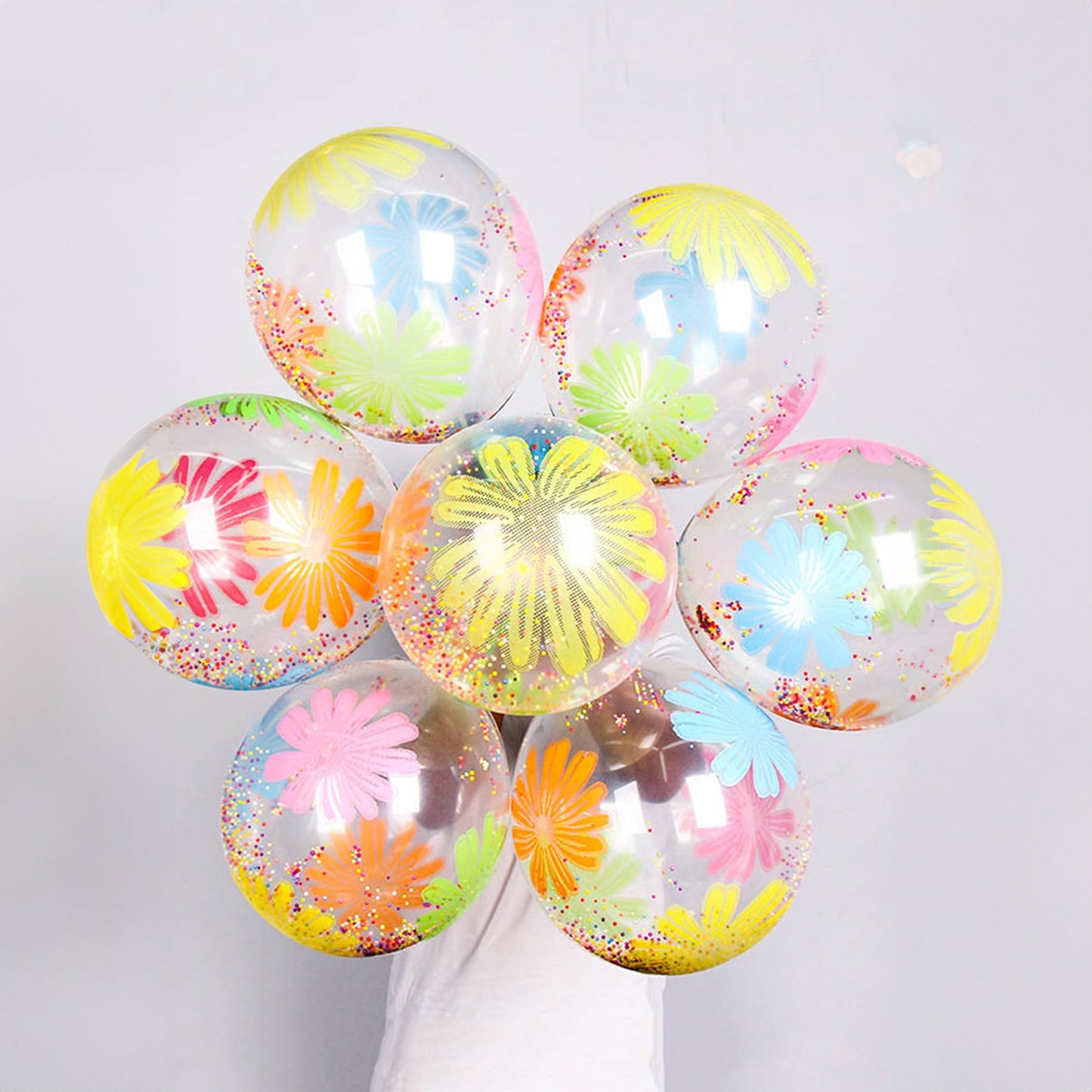 11pcs, 12 Inches Colorful Flower Balloon Birthday Party Balloons Decorations Luau Party Decoration Tropical Themed Party Supplies Tea Party Decoration Garden Decor Jungle Beach Party Decoration