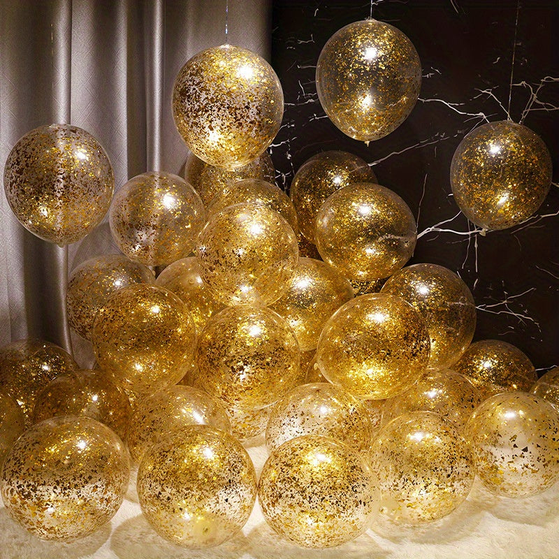 10pcs Golden Color Confetti Balloons - Perfect for Any Birthday Party Decorations! Easter gift