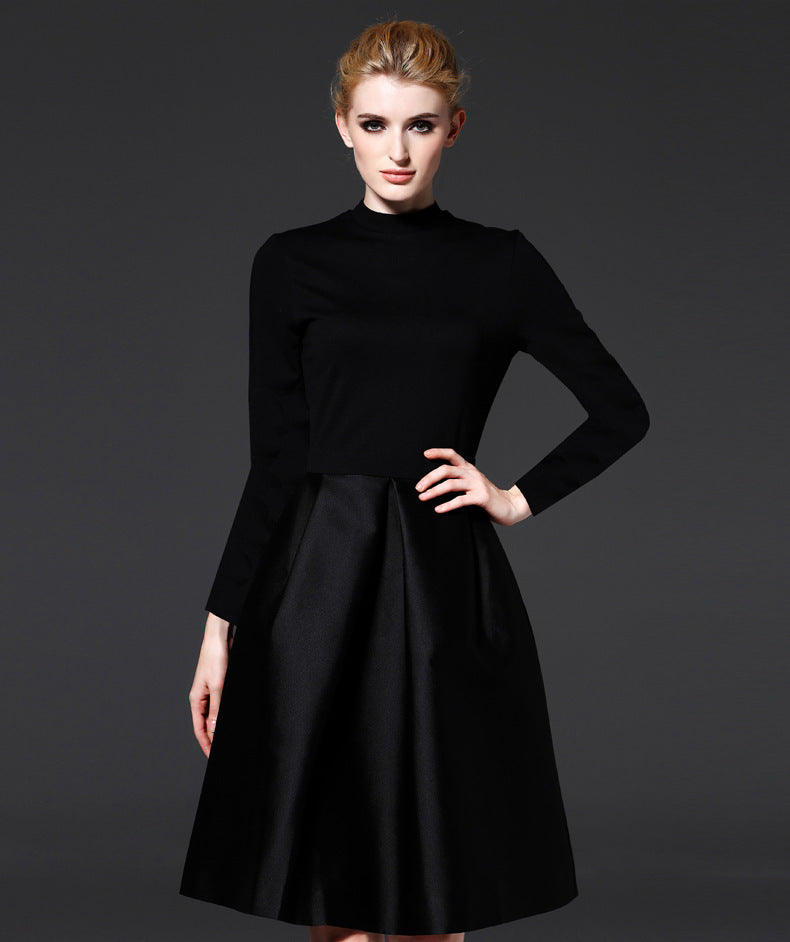 Spring and summer 2023 new European and American women's fashion classics Hepburn style versatile little black dress slimming dress dress