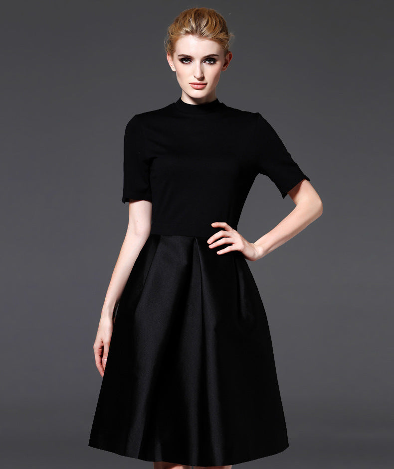Spring and summer 2023 new European and American women's fashion classics Hepburn style versatile little black dress slimming dress dress