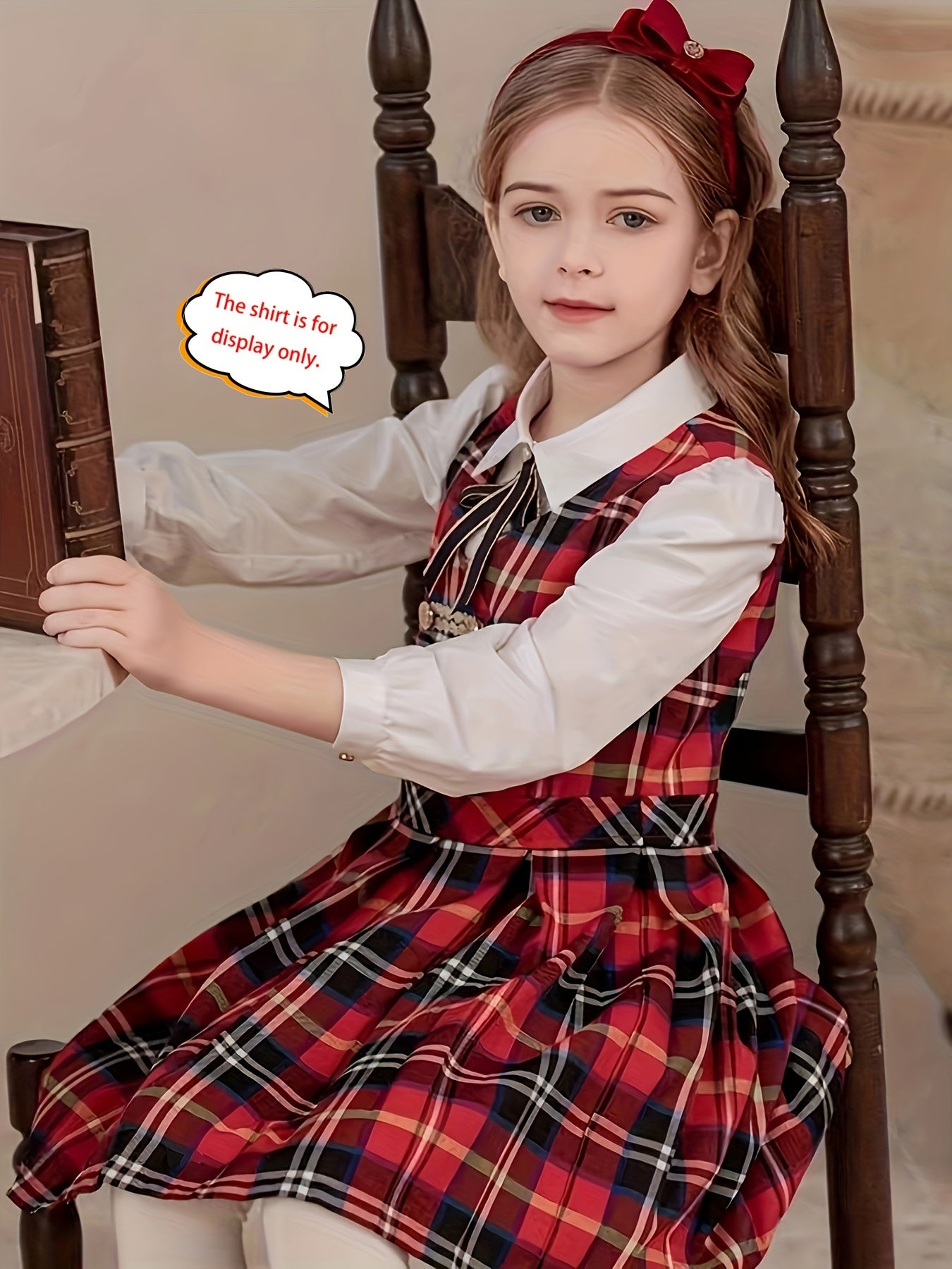 Girls' Vintage Plaid Dress - Classic School Uniform, Perfect for Spring, Fall, and Christmas, Ideal Gift for School Girls