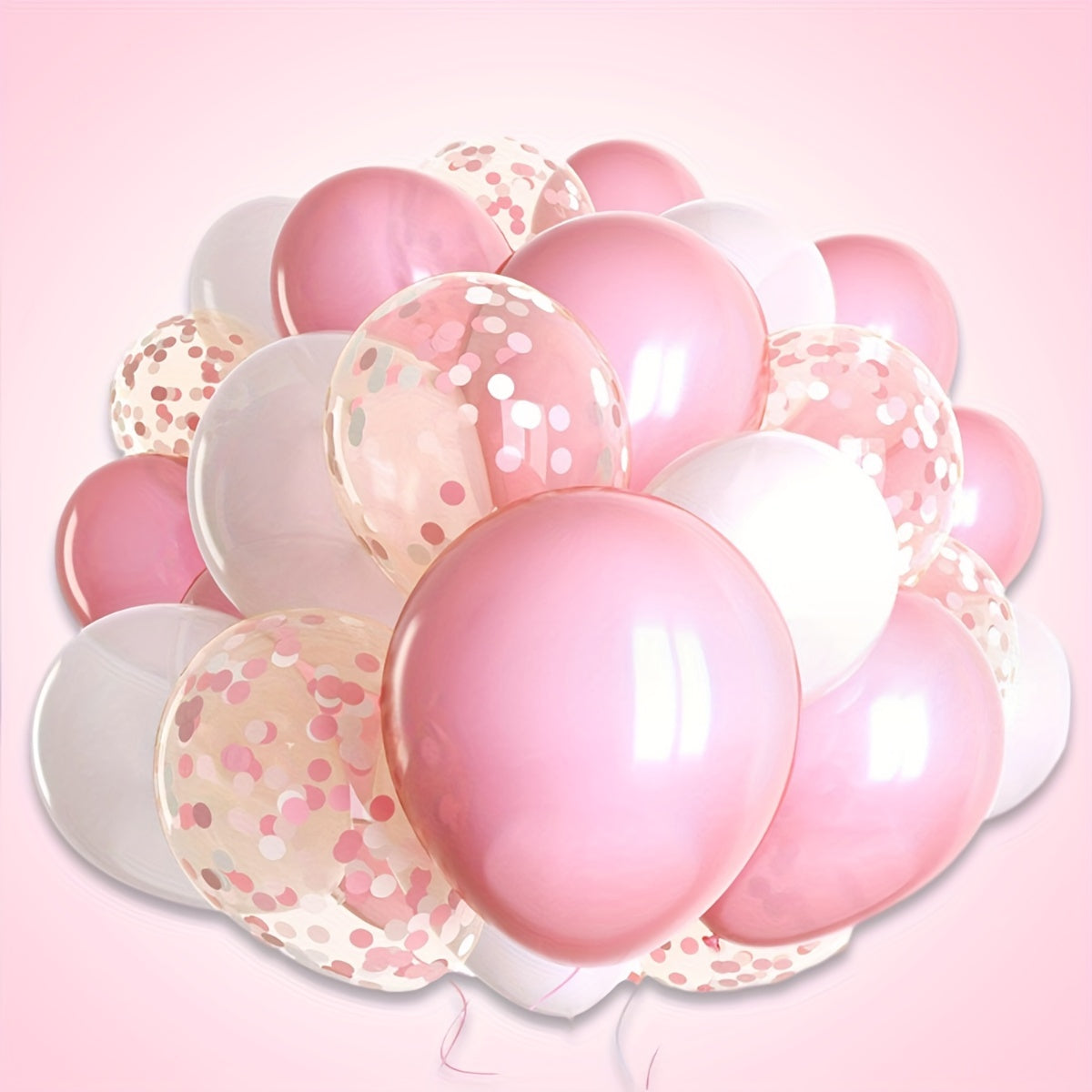 30pc Sparkling Pink & White Confetti Latex Balloons - Festive Decor for Valentines Day, Weddings, Birthdays, Anniversaries, Graduations, Holidays & Celebrations - Indoor/Outdoor Ready