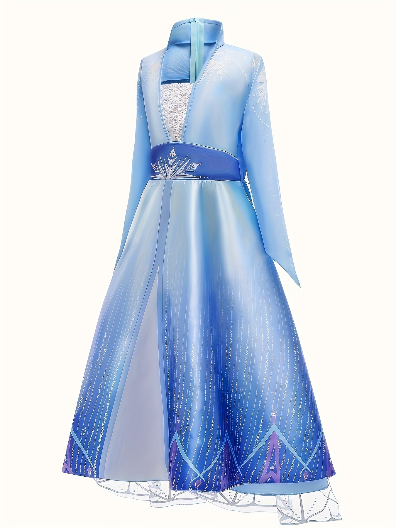 Girl's Color Gradient Cartoon Character Long Sleeve Dress - Costumes for Kids, Dress Up Outfits for Christmas, Halloween, Birthday Party, Performance, and Gift - Vibrant, Comfortable, and Adorable Design