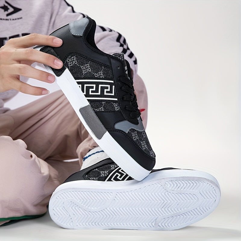 Men's Retro-Inspired Fashion Sneakers - Lightweight, Versatile Sneakers for All Seasons, Lace-Up, Rubber Sole
