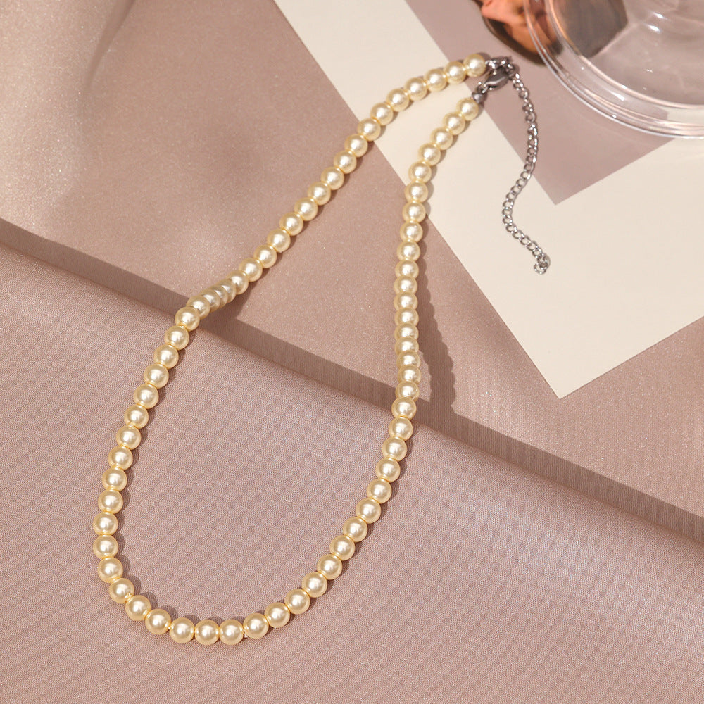 Necklace for Women Fever Same Style Shijia Pearl Clavicle Chain New Graceful and Fashionable Personalized Japanese and Korean Style Necklace