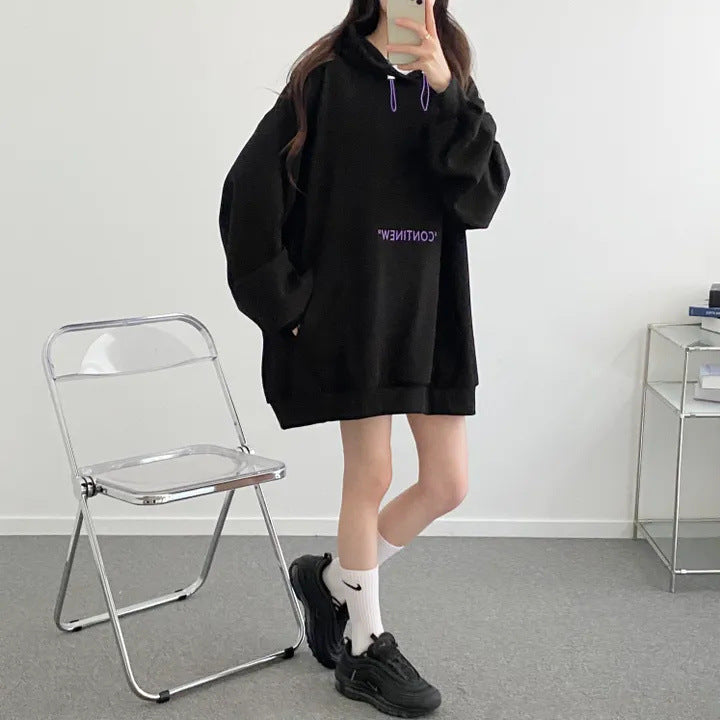 VAKKV Manufacturer sweater women's solid color velvet design sense niche gray reversion popular spring and autumn new Korean version oversize
