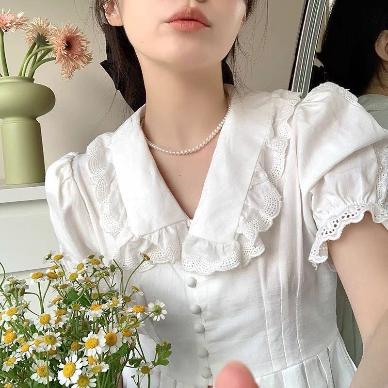 South Korea Fever Bloggers Same Style Pearl Necklace New Women's Simple Temperamental All-Match Clavicle Chain Neck Chain
