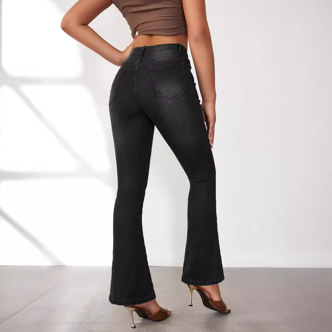 VAKKV with New 2025 high-waisted thin jeans popular spring new temperament commuter trousers