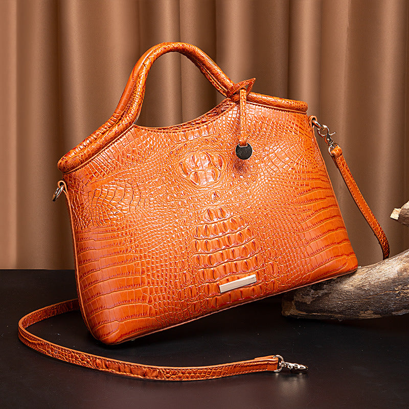 VAKKV New 2025 New independent station portable messenger retro women's bag multi-color three-dimensional concave and convex crocodile pattern