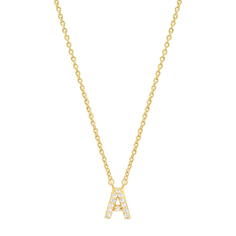 vakkv Hot Selling Fashion All-Match S925 Silver 26 English Letters Pendant Necklace for Women Inlaid Zircon Special-Interest Design