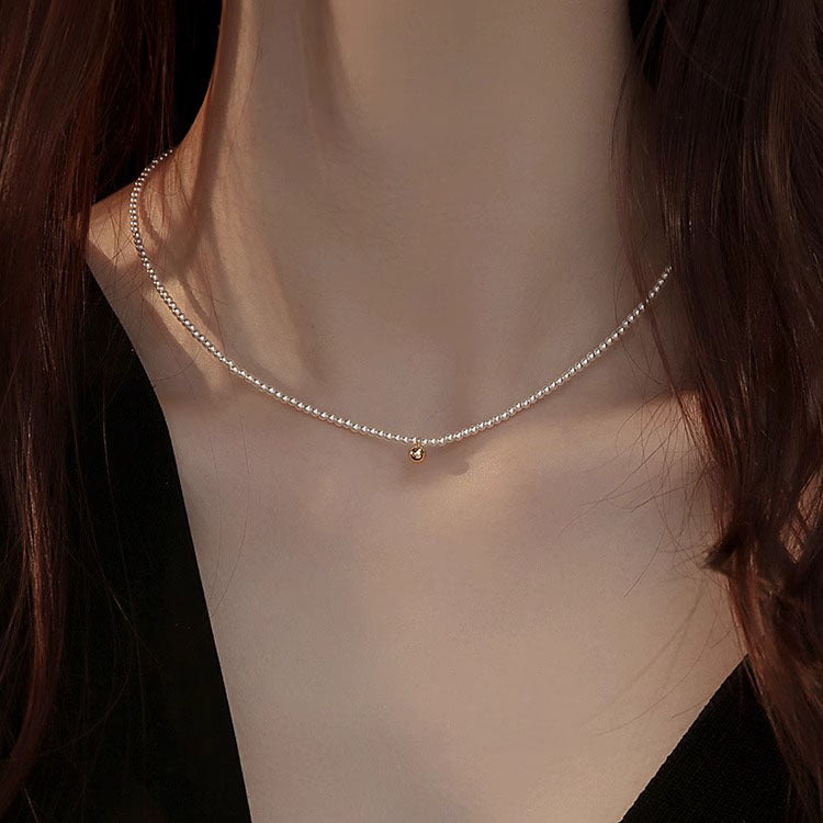 Ni Ni Same Style Pearl Necklace for Women Light Luxury Temperament High-Grade Clavicle Chain New Popular Niche Necklace