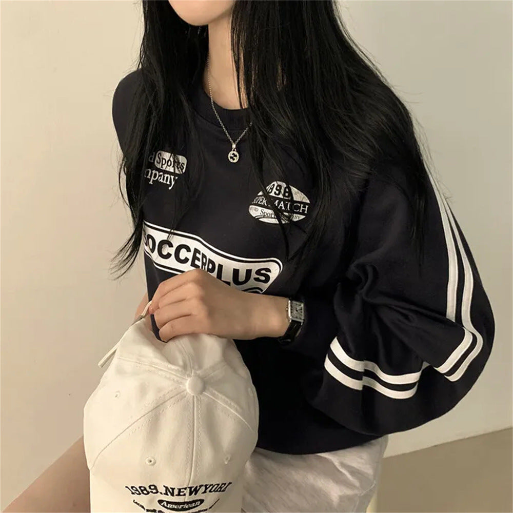 VAKKV Manufacturer 2025n lazy chic Korean version crew neck sweater women's autumn new Korean version loose bf versatile velvet jacket