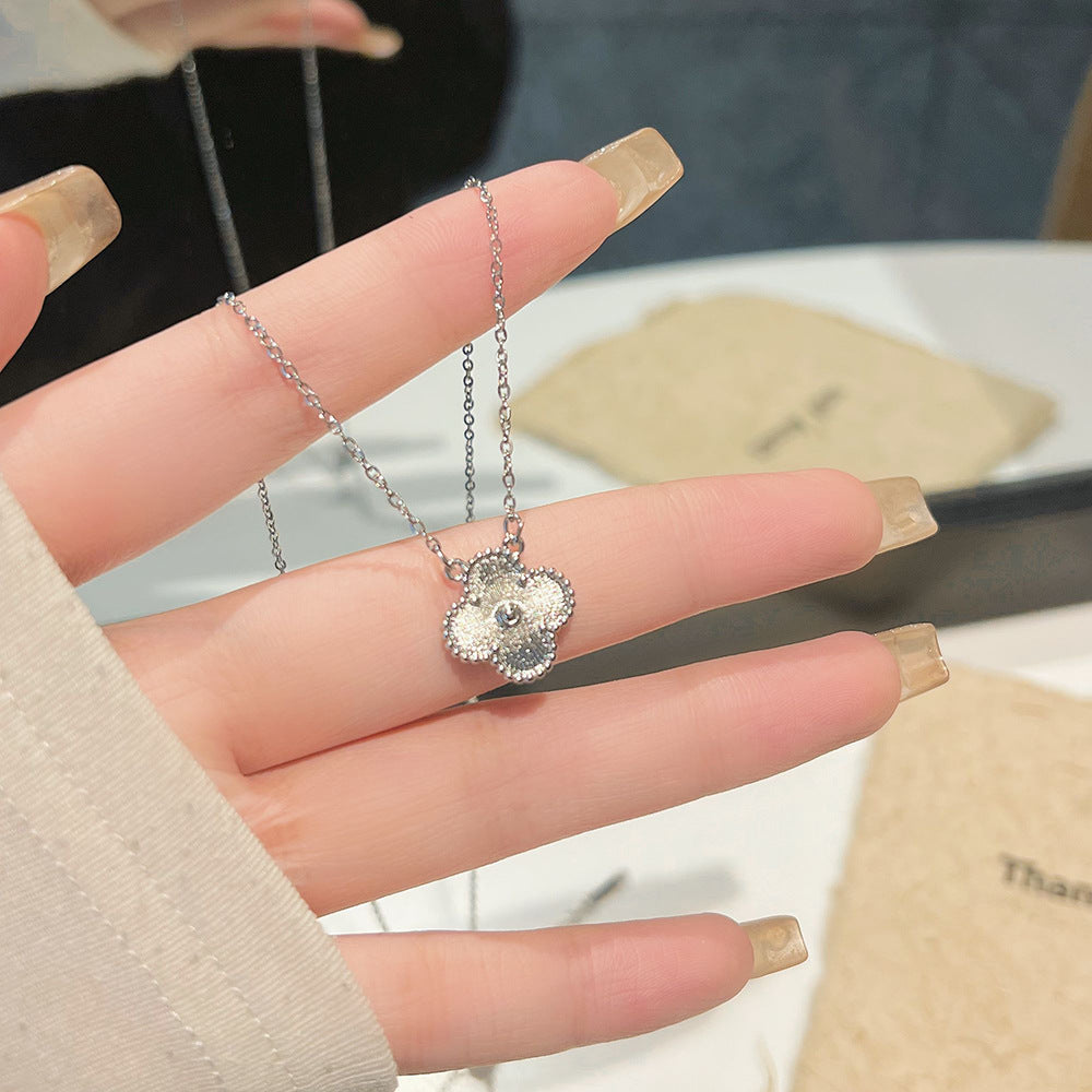 vakkv Summer Cube Sugar Necklace Princess Light Luxury Titanium Steel No Fading Clavicle Chain All-Match Necklace Ornament Wholesale