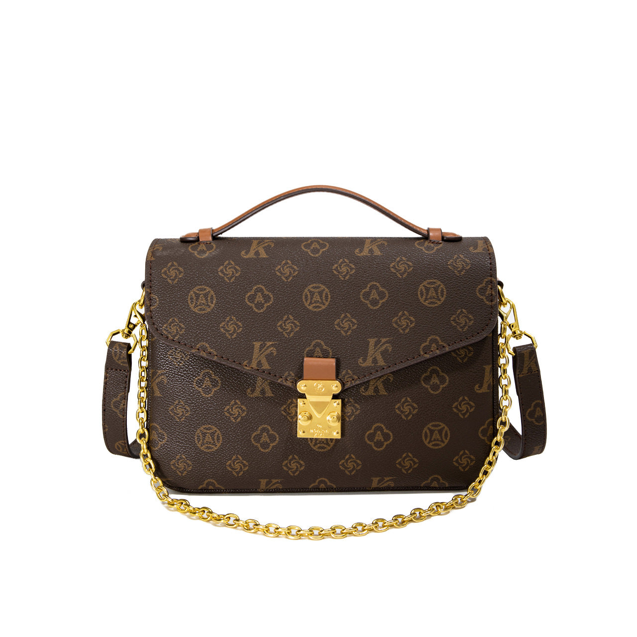 2025 messenger bag fashionable light luxury mailman bag high-end retro shoulder bag contrasting color printed women's handbag