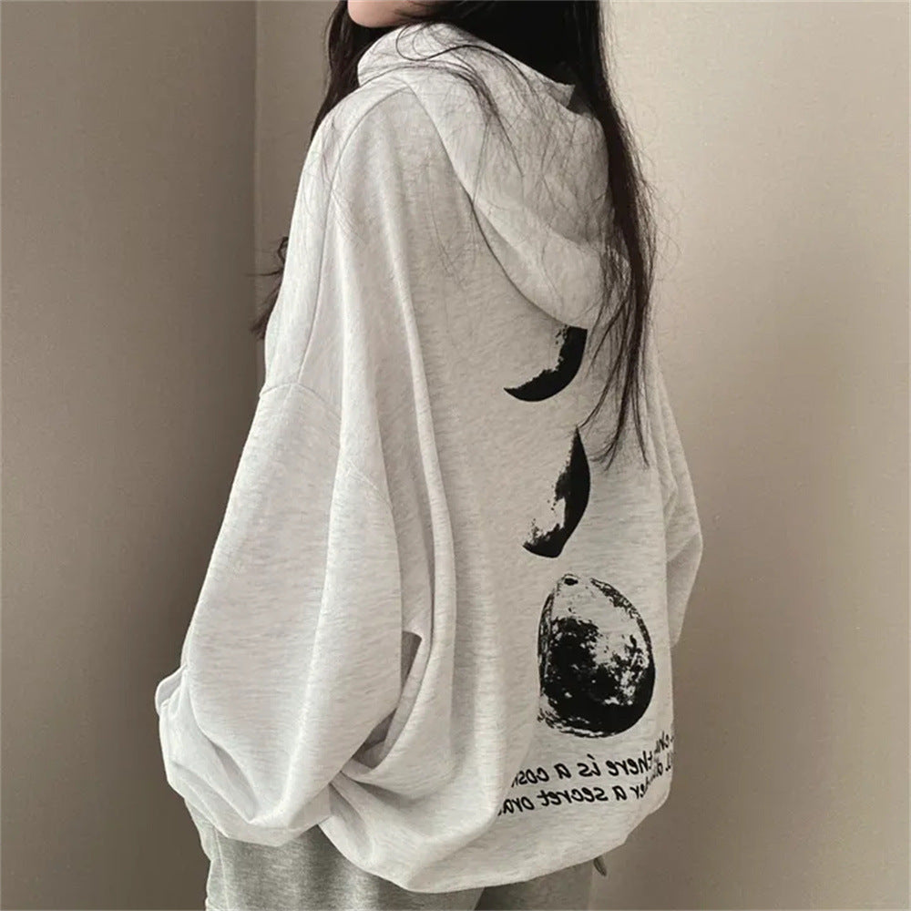 VAKKV Manufacturer popular new velvet oversize small Japanese Korean version hooded sweater women's autumn and winter public tide brand printing