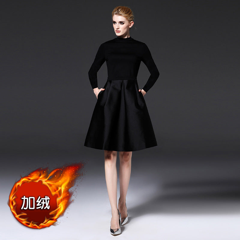 Spring and summer 2023 new European and American women's fashion classics Hepburn style versatile little black dress slimming dress dress