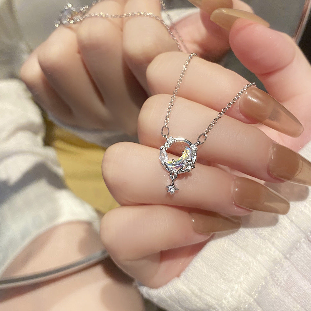 vakkv Summer Cube Sugar Necklace Princess Light Luxury Titanium Steel No Fading Clavicle Chain All-Match Necklace Ornament Wholesale