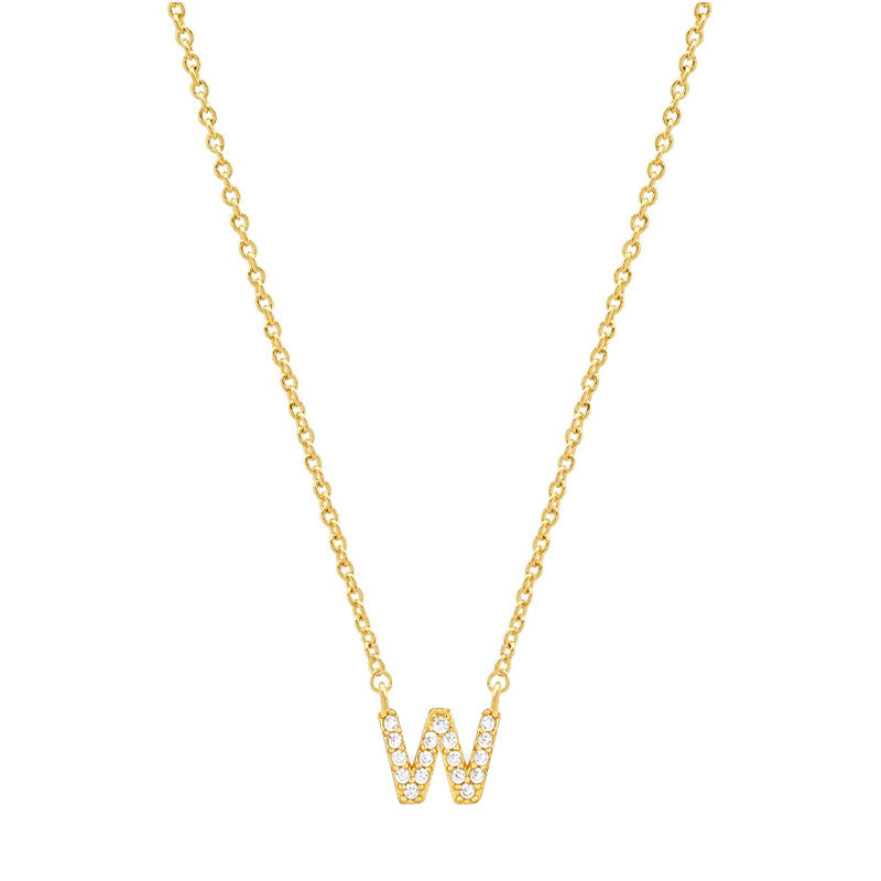 vakkv Hot Selling Fashion All-Match S925 Silver 26 English Letters Pendant Necklace for Women Inlaid Zircon Special-Interest Design