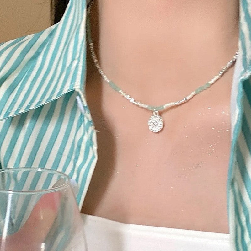 Ni Ni Same Style Pearl Necklace for Women Light Luxury Temperament High-Grade Clavicle Chain New Popular Niche Necklace