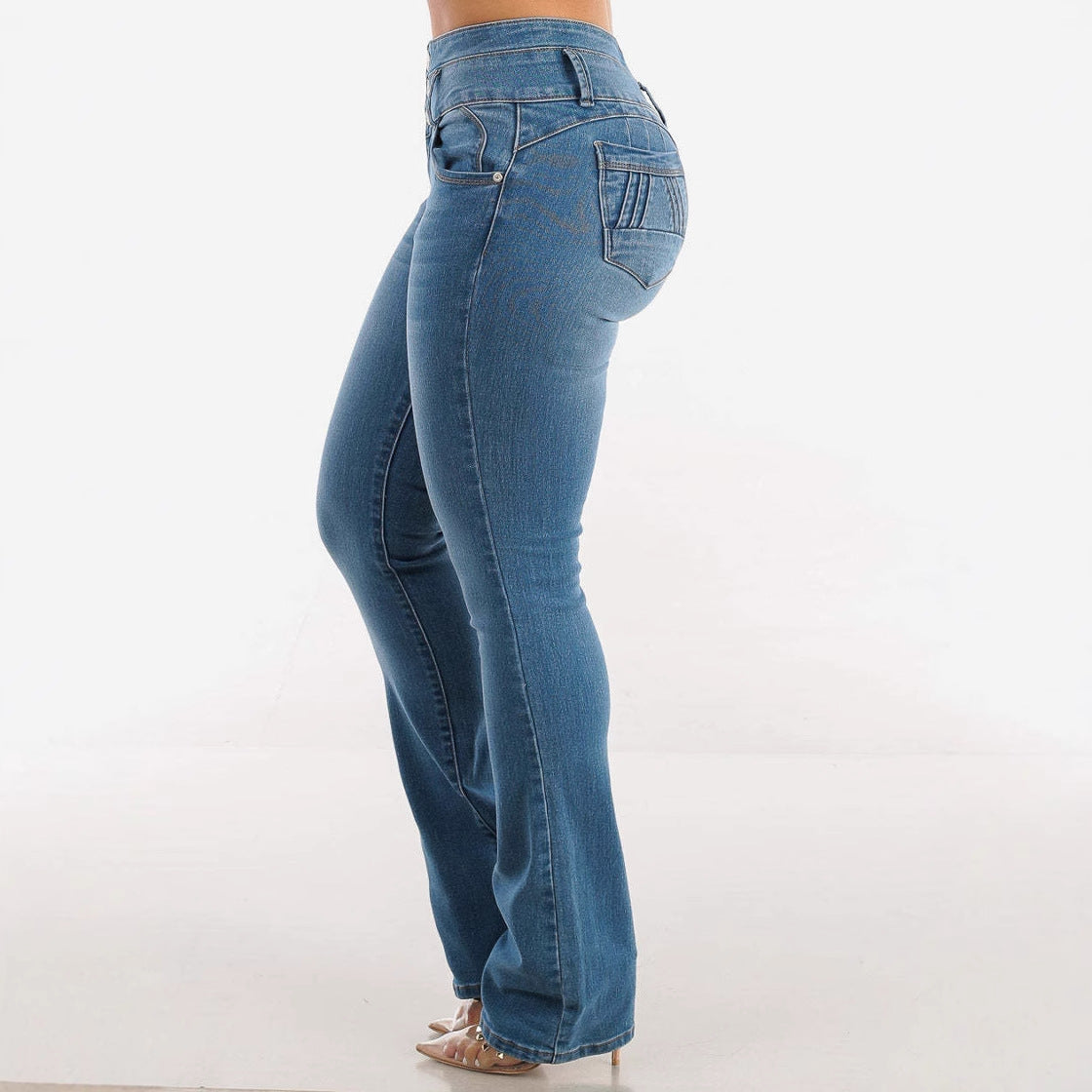 VAKKV Europe, America, cross-border 2025 spring new hip-lifting elastic jeans women's sexy thin high-waisted micro-pull pants