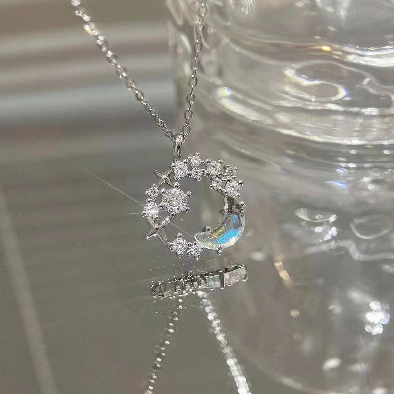 S925 Silver Light Luxury Necklace Versatile Trendy Clavicle Chain Female Butterfly Simple Niche High Sense Elegant Sweater Chain Ornament