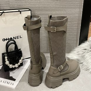 2025 Fashion boots women's thin knight boots popular autumn and winter new high boots