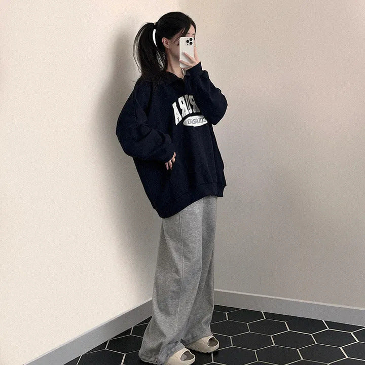 VAKKV Manufacturer winter velvet thickened oversize Popular gas age reduction super good-looking top polo lapel sweater thin Korean