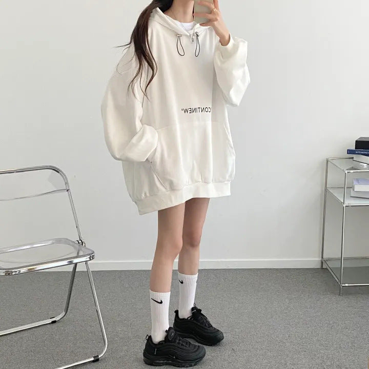 VAKKV Manufacturer sweater women's solid color velvet design sense niche gray reversion popular spring and autumn new Korean version oversize