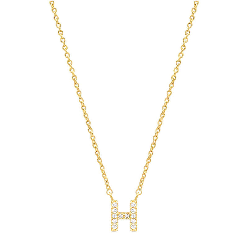 vakkv Hot Selling Fashion All-Match S925 Silver 26 English Letters Pendant Necklace for Women Inlaid Zircon Special-Interest Design