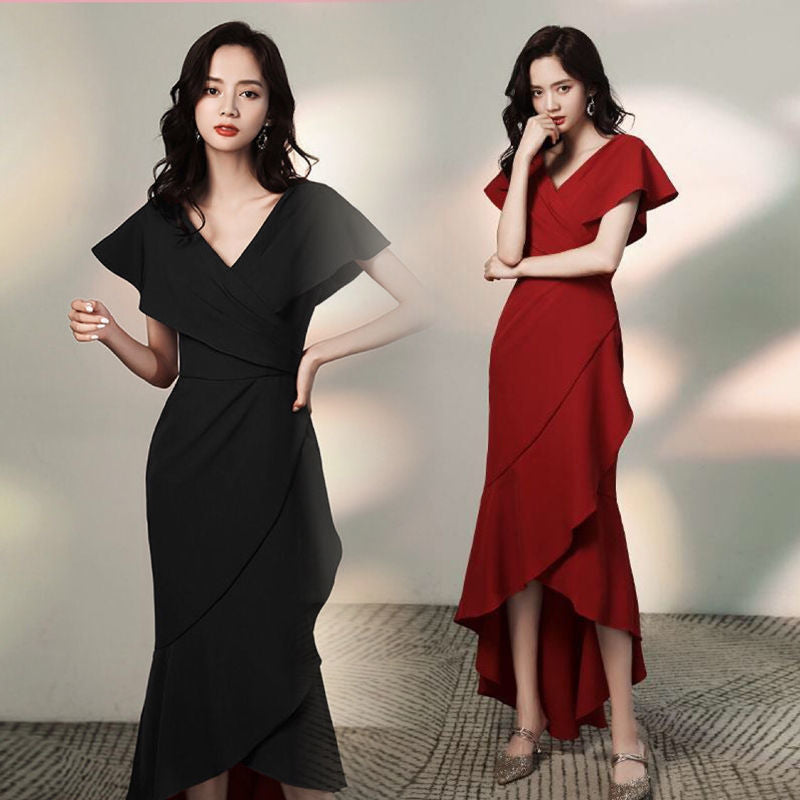 Party Bridesmaid Dress New Summer Bridesmaid Dress Sisters Dress Women Red Slimming Flab Hiding Girlfriends Clothes Women