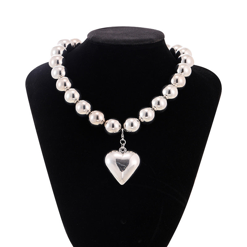 vakkv HOT and NEW Cross Border Ornament Exaggerated Big round Bead Punk Short Necklace Hot Sale Geometric Beads Necklace Women's Beaded