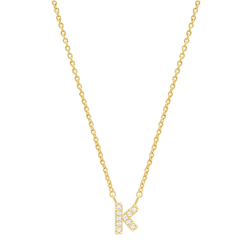 vakkv Hot Selling Fashion All-Match S925 Silver 26 English Letters Pendant Necklace for Women Inlaid Zircon Special-Interest Design