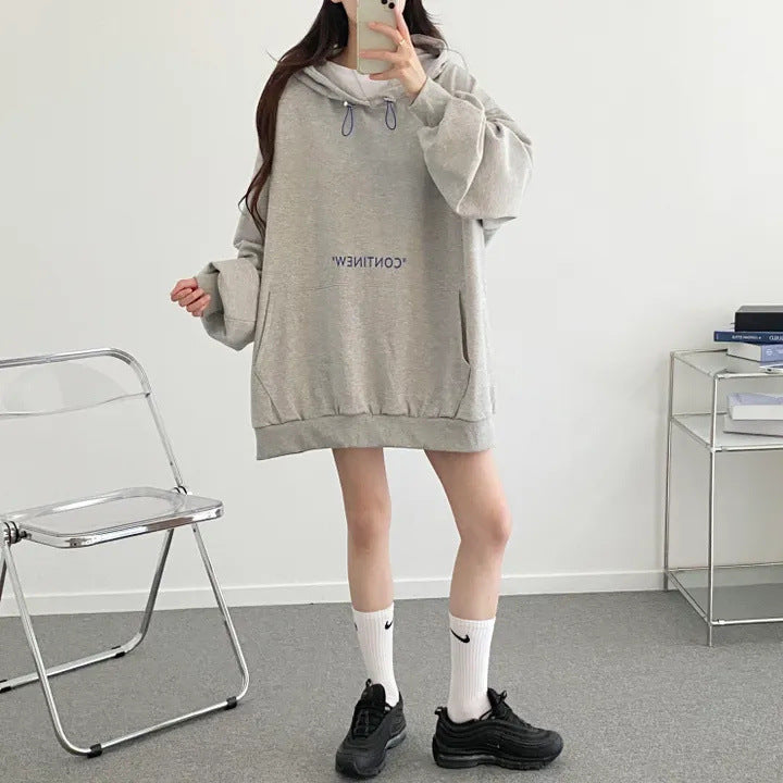 VAKKV Manufacturer sweater women's solid color velvet design sense niche gray reversion popular spring and autumn new Korean version oversize
