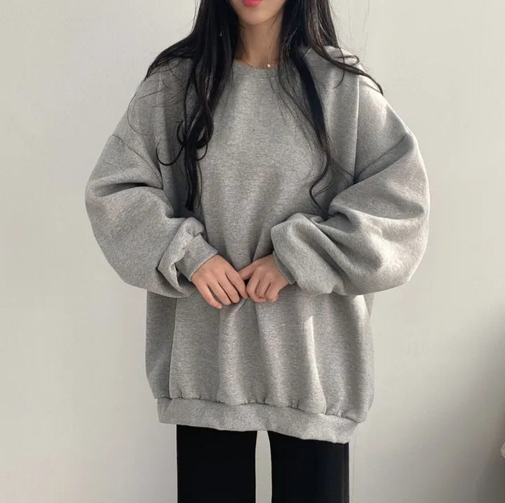 VAKKV Manufacturer heavy 2025n moon plus size long-sleeved sweater women's popular new loose round neck trendy brand lazy chic
