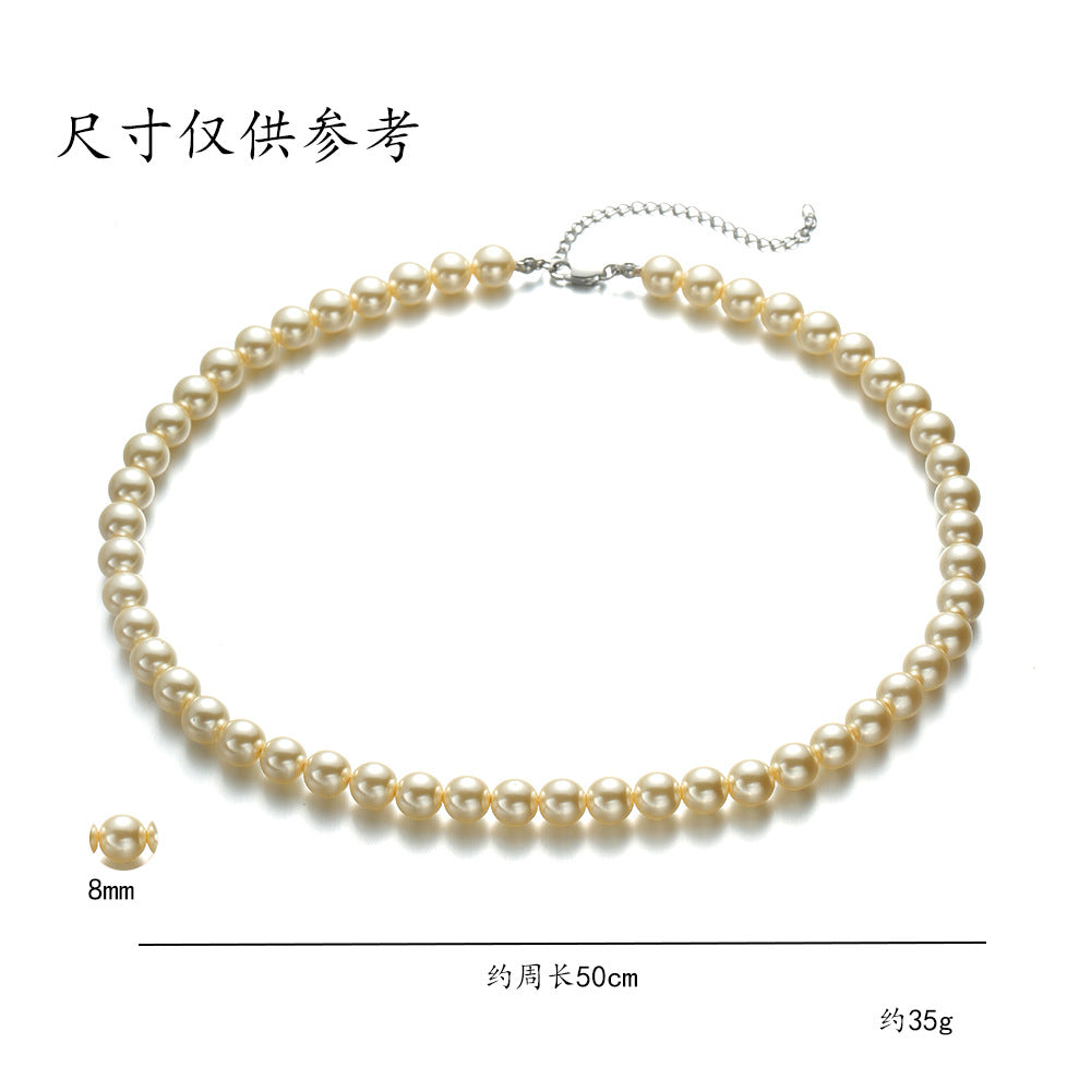 Necklace for Women Fever Same Style Shijia Pearl Clavicle Chain New Graceful and Fashionable Personalized Japanese and Korean Style Necklace
