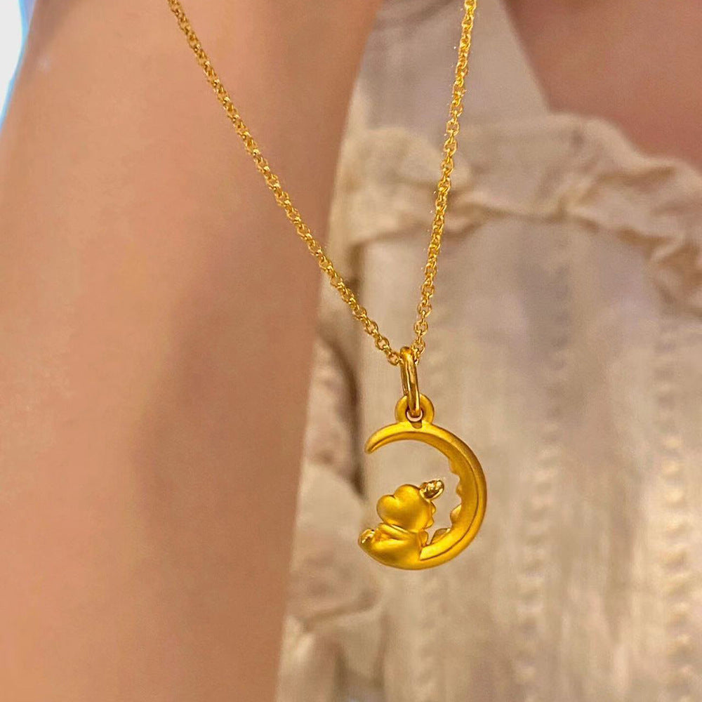 vakkv Summer Cube Sugar Necklace Princess Light Luxury Titanium Steel No Fading Clavicle Chain All-Match Necklace Ornament Wholesale