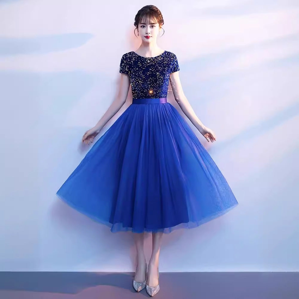 VAKKV Choir Performance Costume Female Dress Banquet Temperament Host Chorus Recitation Competition Costume Adult Formal Dress