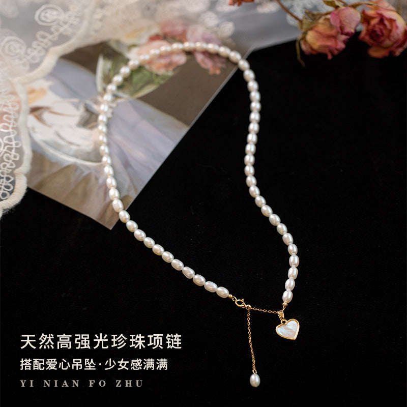 Natural Freshwater Pearl Necklace for Women Special-Interest Design High Class Elegant Spring and Summer Necklace Advanced New Popular Items