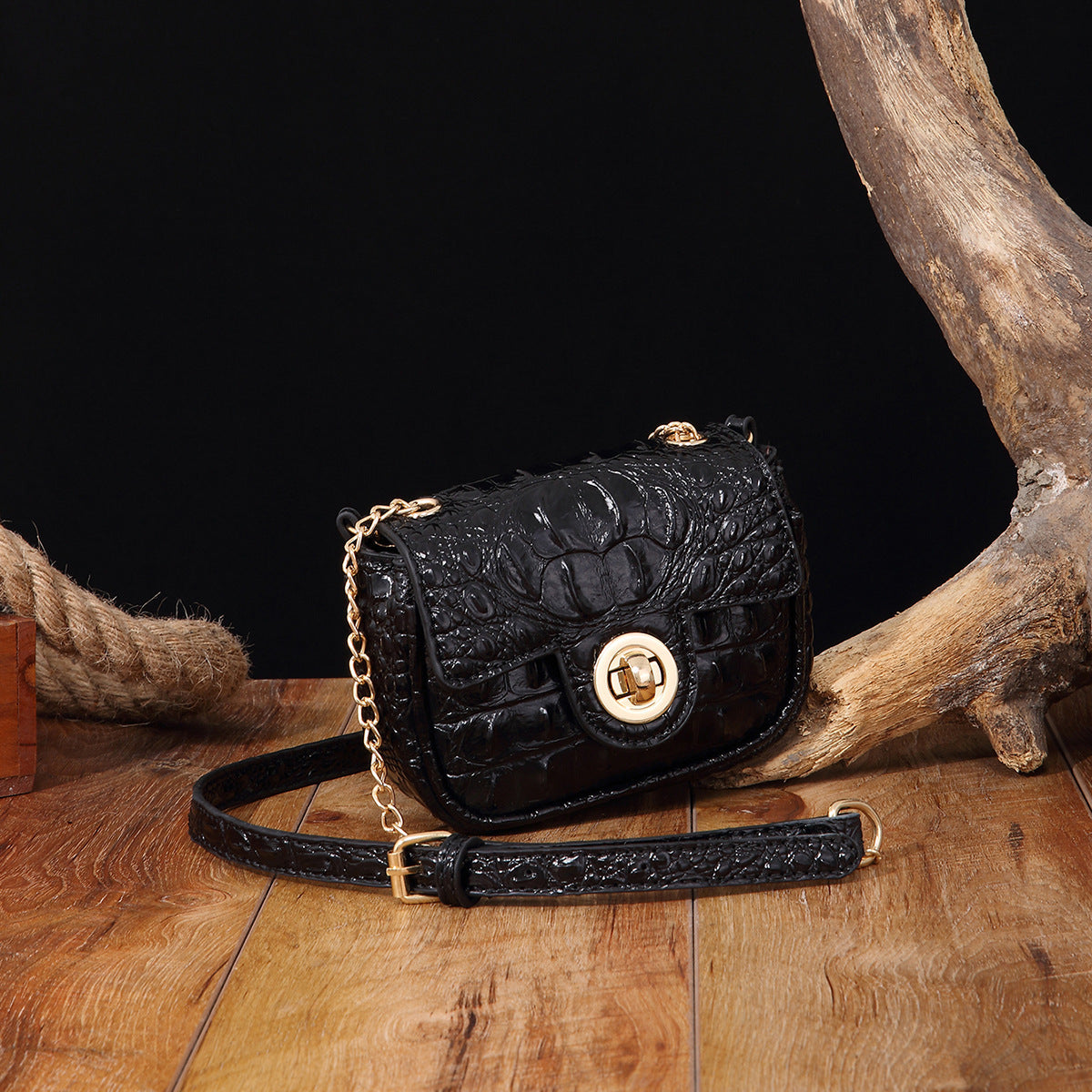 VAKKV Popular, 2025, New Middle East for New Crossbody One Shoulder Retro Women's Bag Multi-colored Crocodile Pattern Brahman