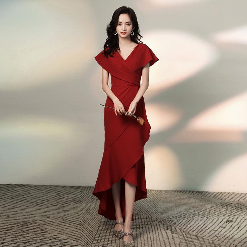 Party Bridesmaid Dress New Summer Bridesmaid Dress Sisters Dress Women Red Slimming Flab Hiding Girlfriends Clothes Women