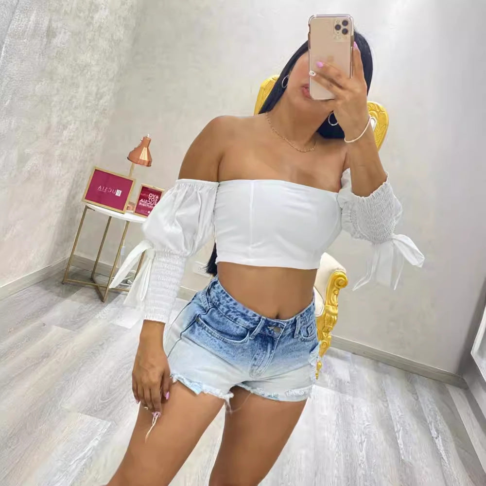 VAKKV Factory direct sales popular 2025 New Popular trade summer gradual change color denim shorts women's high waist thin burr hot pants