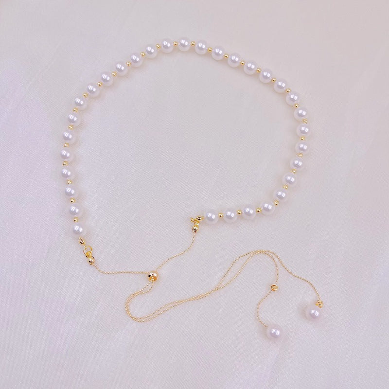 Pearl Necklace Summer Women's High-Grade Accessories New Internet Influencer Long Adjustable Light Luxury Minority Clavicle Chain