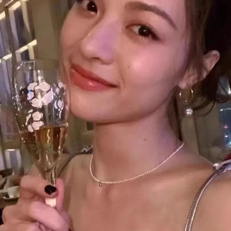 Ni Ni Same Style Pearl Necklace for Women Light Luxury Temperament High-Grade Clavicle Chain New Popular Niche Necklace