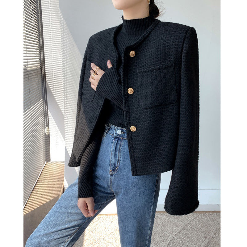 tweed short coat for women in spring and autumn 2025 new niche fragrance retro style high-end temperament top for women