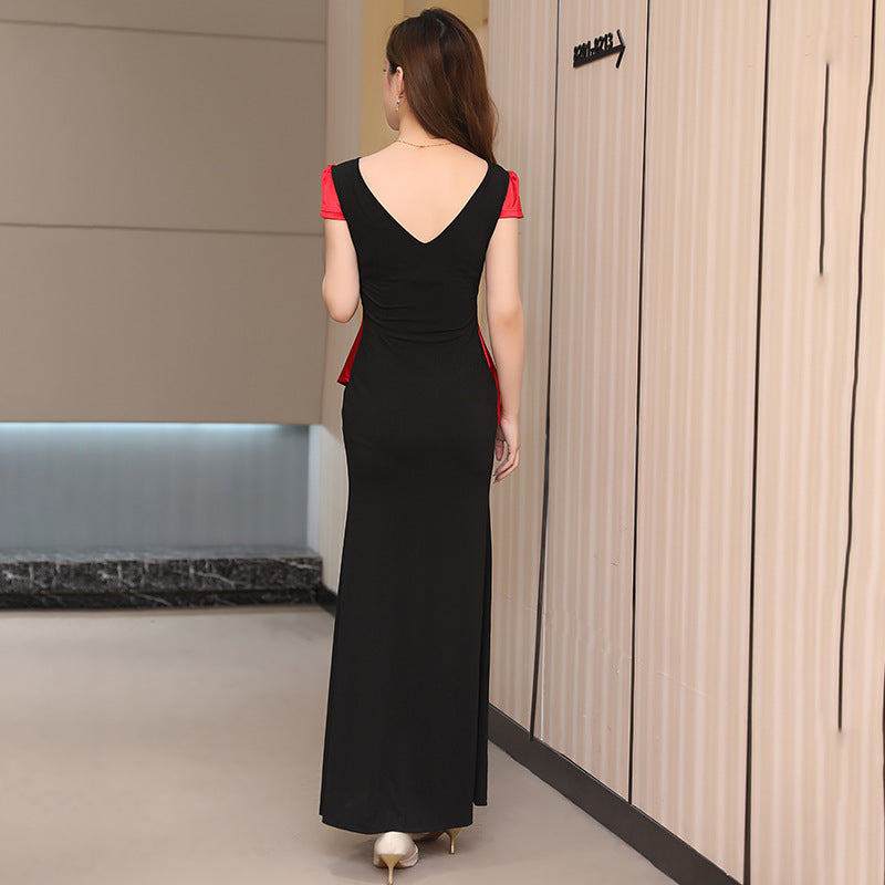 VAKKV New Dress Adult Lady like Woman Style Dress Goddess Slit Evening Dress Foot Massage Technician Work Clothes