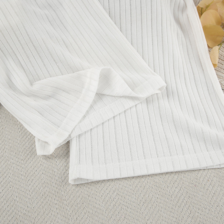 VAKKV 2025 Popular, and new knitted hollow casual vest, trousers, comfortable pajamas, simple women's loungewear