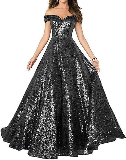 VAKKV Foreign Trade Dress off-the-Shoulder Prom Party Dress Women's Long Sequined Handmade Beaded Formal Women's Clothing