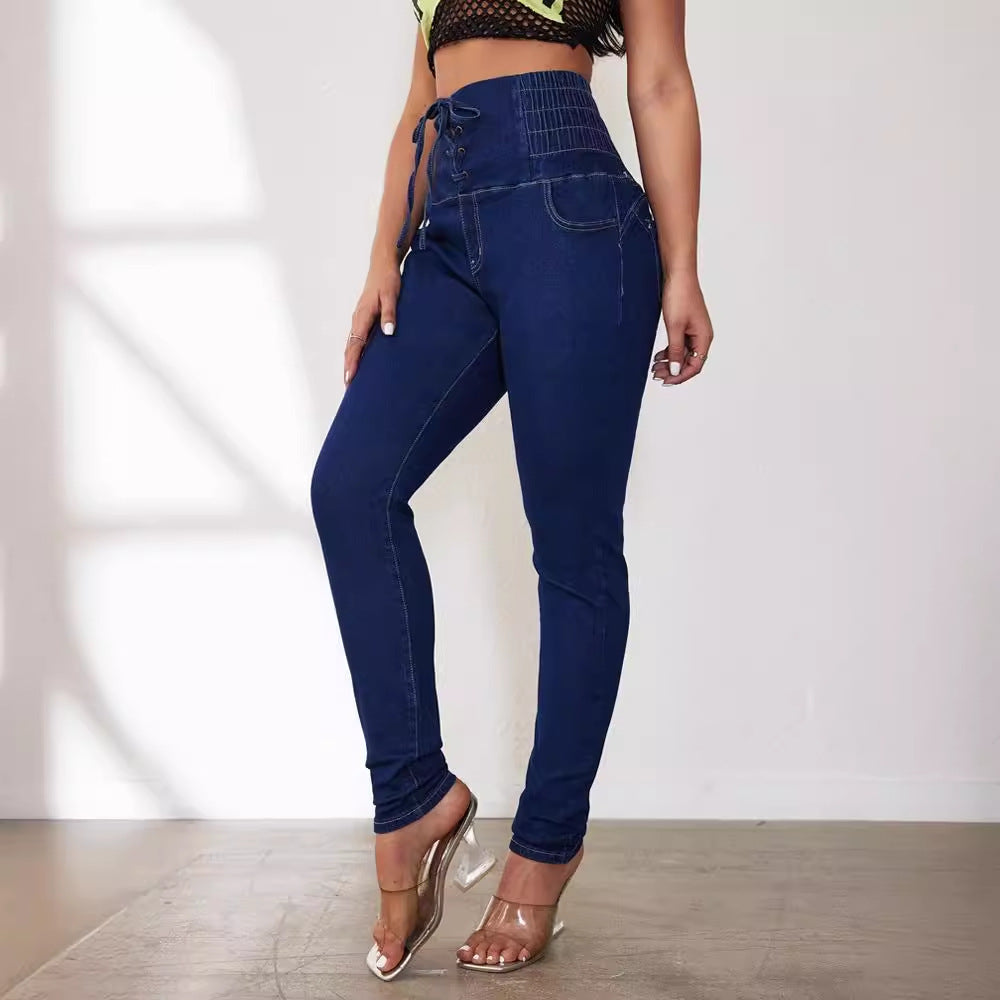 VAKKV New Popular trade Popular, 2025, spring and summer popular new sexy hip lift strap small foot jeans, spot