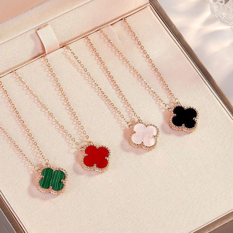 vakkv NOVEMBER'S High Version Clover 15mm Necklace Clover Single Flower Necklace Suit Pork Belly Seven Flowers Ten Flower Necklace Necklace