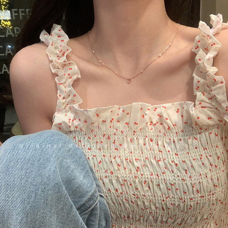 Butterfly Tassel Necklace for Women South Korea Light Luxury High-Grade Clavicle Chain New Popular Minority All-Match Ornament
